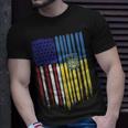 Usa Ukraine Ukrainian Flag Trident Roots T-Shirt Gifts for Him