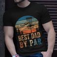 Vintage Best Dad By Par Fathers Day Funny Disc Golf Dad Unisex T-Shirt Gifts for Him