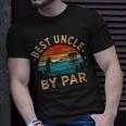Vintage Best Uncle By Par Disc Golf Funny Fathers Day Unisex T-Shirt Gifts for Him