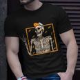 Vintage Halloween Skeleton Rock On Hand Skeleton Men Boys T-Shirt Gifts for Him