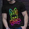 Vintage Horror Bunny Rabbit Face Tie Dye Happy Easter Day Rabbit T-Shirt Gifts for Him