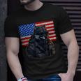 Vintage Patriotic Biker Wolf Shades Rustic American Flag Usa Unisex T-Shirt Gifts for Him