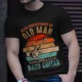 Vintage Never Underestimate An Old Man With A Bass Guitar T-Shirt Gifts for Him