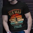 Vintage Never Underestimate An Old Man With A Violin T-Shirt Gifts for Him