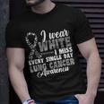 I Wear White Lung Cancer Awareness T-Shirt Gifts for Him