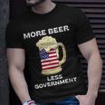 Womens More Beer Less Government Patriotic July 4Th American Flag Unisex T-Shirt Gifts for Him