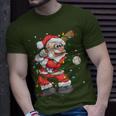 Baseball Santa Claus Christmas Tree Lights Pajama Boys T-Shirt Gifts for Him