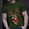 Buck Deer Antlers Christmas Lights Scarf Xmas Party T-Shirt Gifts for Him
