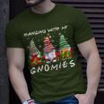 Hanging With Gnomies Gnomes Light Christmas Pajamas Mathicng T-Shirt Gifts for Him