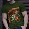Happy Hallothanksmas T-Rex Halloween Thanksgiving Christmas T-Shirt Gifts for Him