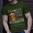 I'm Full Of Holiday Spirit Bourbon Ugly Xmas Sweater Pajama T-Shirt Gifts for Him