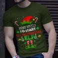 Most Likely To Start The Shenanigans Elf Christmas Family T-Shirt Gifts for Him
