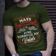 Mays Blood Runs Through My Veins Family Christmas T-Shirt Gifts for Him