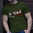Meowy Catmas Santa Hat Xmas Cat Lover Christmas Lights T-Shirt Gifts for Him
