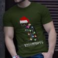 Merry Kissmyass Cat Christmas Lights T-Shirt Gifts for Him