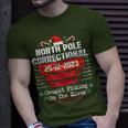North Pole Correctional Disorderly Conduct Caught Elves Xmas T-Shirt Gifts for Him