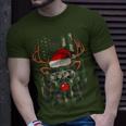 Reindeer Camo American Flag Christmas Pajama X-Mas Veteran T-Shirt Gifts for Him