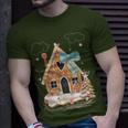 Santa Gingerbread House Christmas Holiday Season Snowflakes T-Shirt Gifts for Him