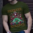 Santa Reindeer Play American Football Christmas Football Fan T-Shirt Gifts for Him
