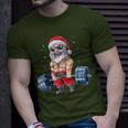 Santa Weightlifting Christmas Fitness Gym Deadlift Xmas T-Shirt Gifts for Him