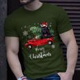 Scottish Terrier Ride Red Truck Christmas Pajama T-Shirt Gifts for Him