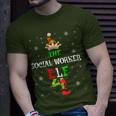 The Social Worker Elf Christmas Elf Matching Family Group T-Shirt Gifts for Him