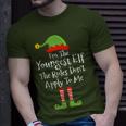 Youngest Elf Rules Don't Apply Christmas Matching Family T-Shirt Gifts for Him