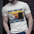 Best Pug Dad Ever Black Version Vintage Father Day Unisex T-Shirt Gifts for Him