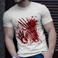 Blood Splatter Bloody Handprint Red Hand Zombie Outbreak T-Shirt Gifts for Him