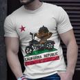 California Republic Flag Bear Biker Motorcycle Unisex T-Shirt Gifts for Him