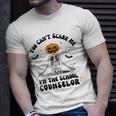 You Cant Scare Me Im The School Counselor Halloween Skeleton T-Shirt Gifts for Him