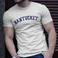 Classic Nantucket With Distressed Lettering Across Chest T-Shirt Gifts for Him
