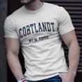 Cortlandt New York Ny Vintage Varsity Sports Navy T-Shirt Gifts for Him