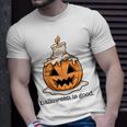 Halloween Is Good And Life Spooky Pumpkin Candle Halloween T-Shirt Gifts for Him