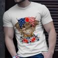 Highland Cow Heifer Bandana American Flag 4Th Of July Unisex T-Shirt Gifts for Him