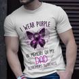 I Wear Purple In Memory Of My Dad Alzheimers Awareness Unisex T-Shirt Gifts for Him