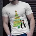 Retro Mid Century Modern Cool Cat Christmas Tree T-Shirt Gifts for Him