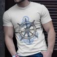 Rudder Anchor Sring Wheel Sailing Boat North Maritime Unisex T-Shirt Gifts for Him