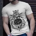 Sailing Boat Captain Sring Wheel Compass Anchor Unisex T-Shirt Gifts for Him
