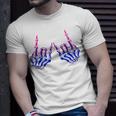 Skeleton Rock Hand Lgbt-Q Cool Bisexual Pride Color Bi Flag Unisex T-Shirt Gifts for Him