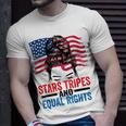 Stars Stripes And Equal Rights Messy Bun Equal Rights Funny Gifts Unisex T-Shirt Gifts for Him
