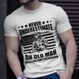 Never Underestimate An Old Man With Military Background T-Shirt Gifts for Him