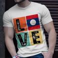 Vintage Retro I Love Laos Flag For Laotian Pride T-Shirt Gifts for Him