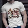 Western Country Cowgirl I Just Smile And Say God Bless Unisex T-Shirt Gifts for Him
