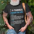 10 Things I Want In My Life Cars More Cars Car Guy T-shirt Gifts for Old Men