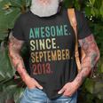 10 Year Old Awesome Since September 2013 10Th Birthday T-Shirt Gifts for Old Men