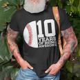 10 Years Of Being Awesome 10Th Birthday Baseball T-Shirt Gifts for Old Men