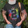 2Nd Birthday For Girls Boys 6 Paint Splashes Unisex T-Shirt Gifts for Old Men