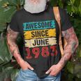 40 Year Old Awesome Since June 1983 40Th Birthday Gifts Unisex T-Shirt Gifts for Old Men