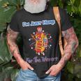 4Th Of July Im Just Here For The Wieners Hot Dogs Funny Unisex T-Shirt Gifts for Old Men